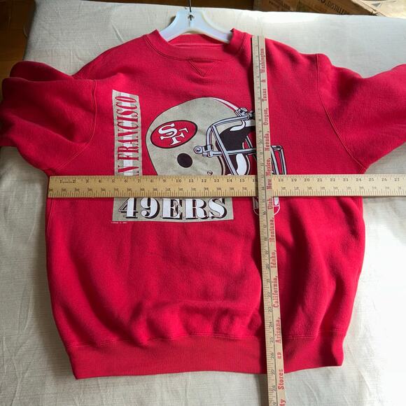 Vtg 90s Mens L Spell Out Big Logo San Francisco 49ers Football Sweatshirt USA - Picture 10 of 10